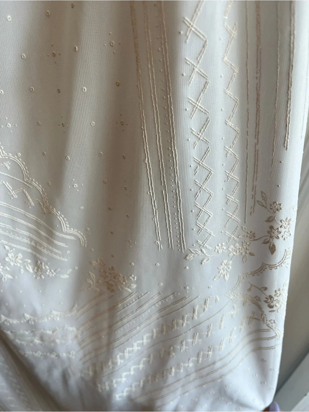 VTG City Triangles White Embroidered Slip Dress High Low Midi Y2K 90s Large - Picture 3 of 12